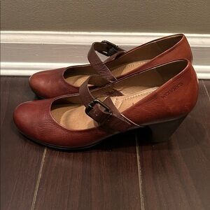 Wonders Brown Leather Mary Jane Heels - Made in Spain - Size 39
